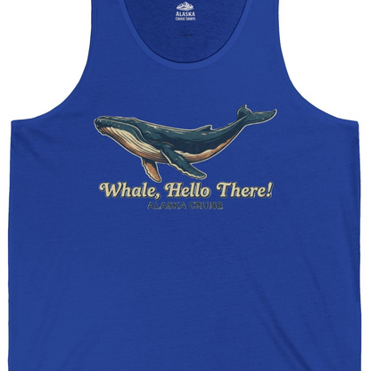 Whale Hello There Alaska Cruise tank top Tank Top – True Royal – Alaska Cruise Shirts Close Up