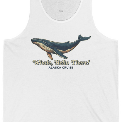Whale Hello There Alaska Cruise tank top Tank Top – White – Alaska Cruise Shirts Close Up