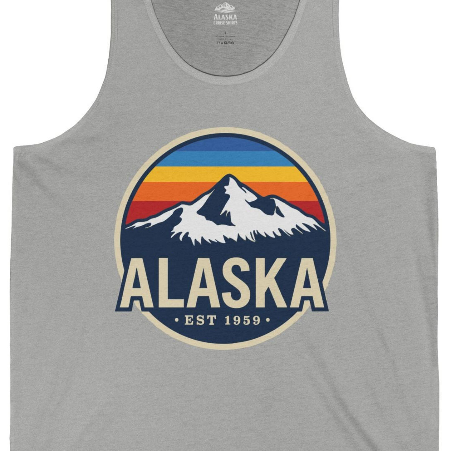 Alaska Vintage tank top Tank Top – Athletic Heather – Alaska Cruise Shirts Close Up