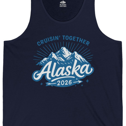 Alaska Cruise Mountains Adventure tank top Tank Top – Navy – Alaska Cruise Shirts Close Up