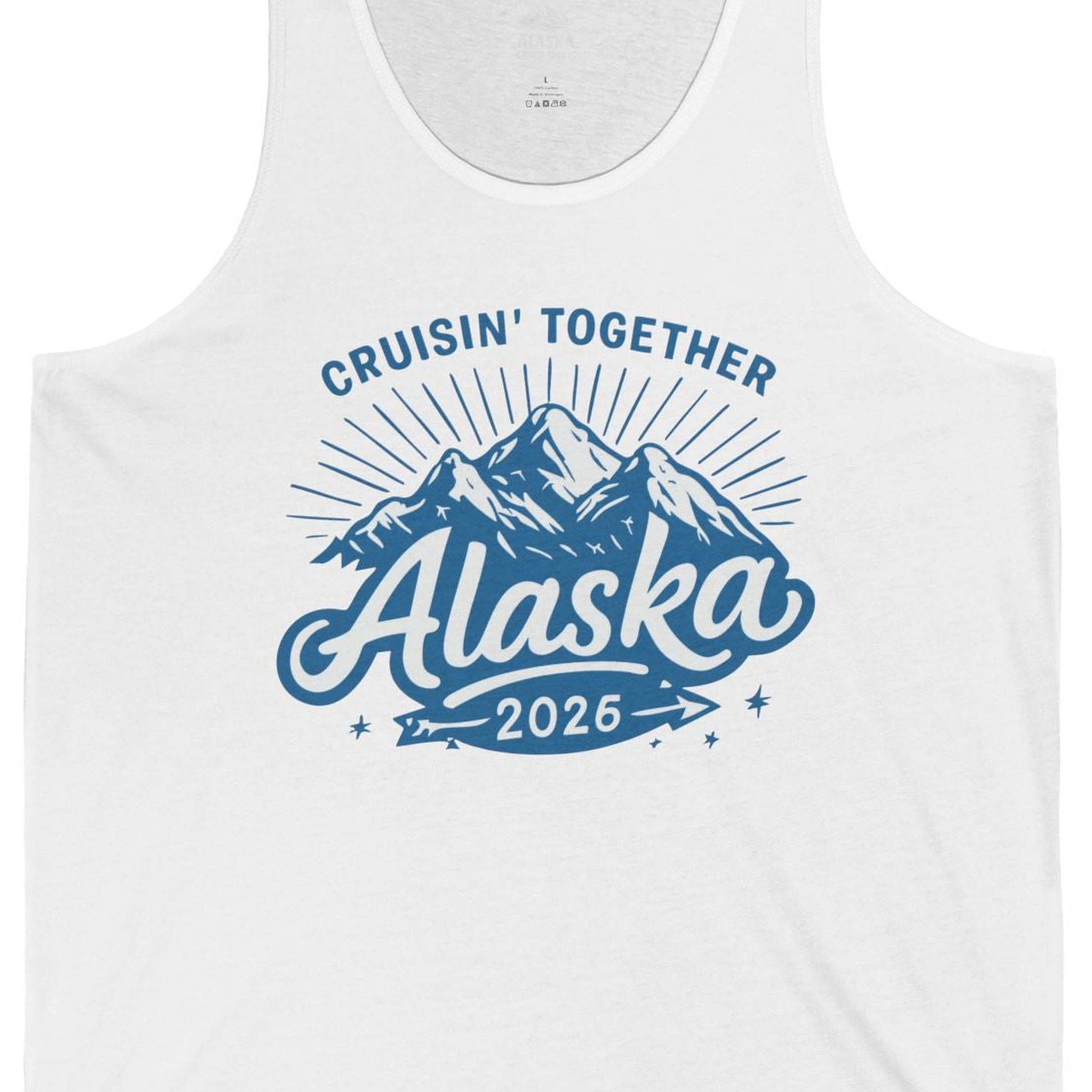 Alaska Cruise Mountains Adventure tank top Tank Top – White – Alaska Cruise Shirts Close Up