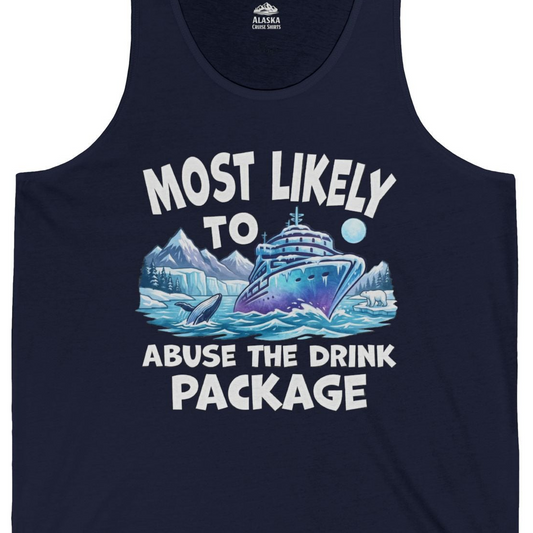 Funny Alaska Cruise tank top Tank Top – Navy – Alaska Cruise Shirts Close Up
