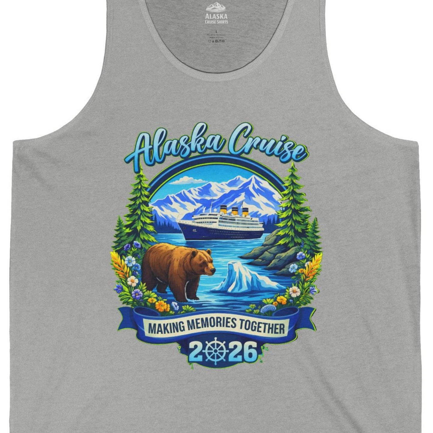 Alaska Cruise 2026 Family tank top Tank Top – Athletic Heather – Alaska Cruise Shirts Close Up