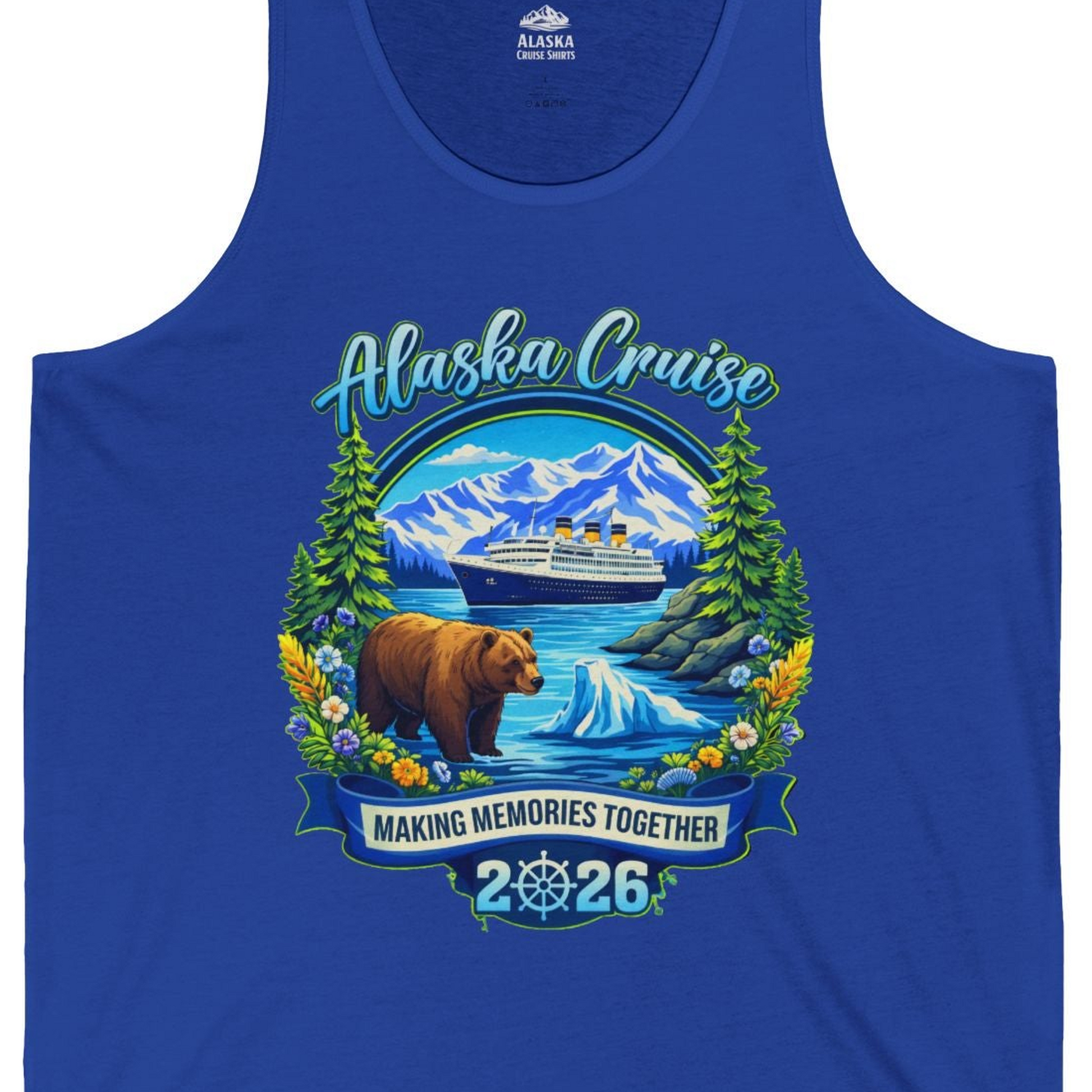 Alaska Cruise 2026 Family tank top Tank Top – True Royal – Alaska Cruise Shirts Close Up
