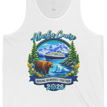 Alaska Cruise 2026 Family tank top Tank Top – White – Alaska Cruise Shirts Close Up