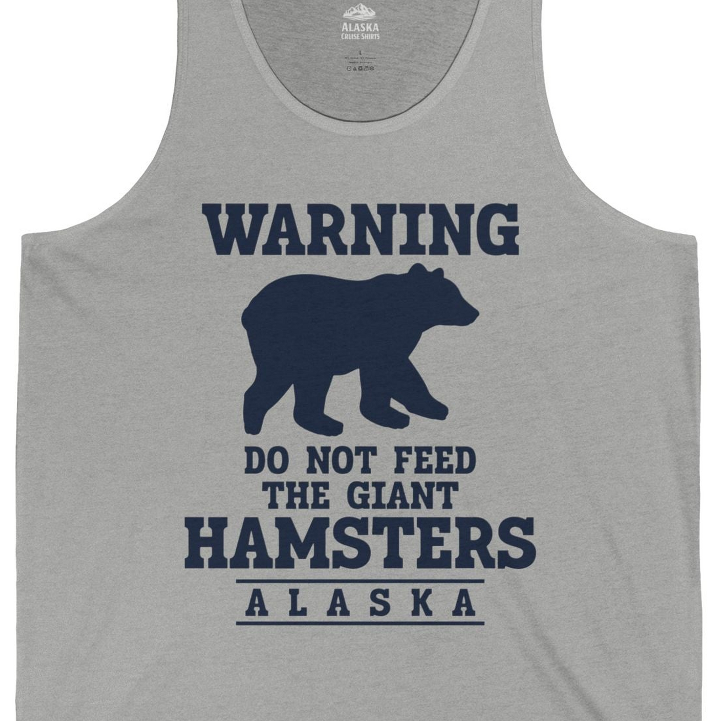 Funny Alaska Bear Warning tank top Tank Top – Athletic Heather – Alaska Cruise Shirts Close Up