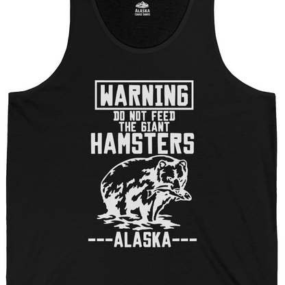 Funny Alaska Bear Warning Sign tank top Tank Top – Black – Alaska Cruise Shirts Close Up