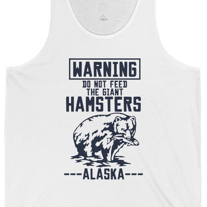 Funny Alaska Bear Warning Sign tank top Tank Top – White – Alaska Cruise Shirts Close Up
