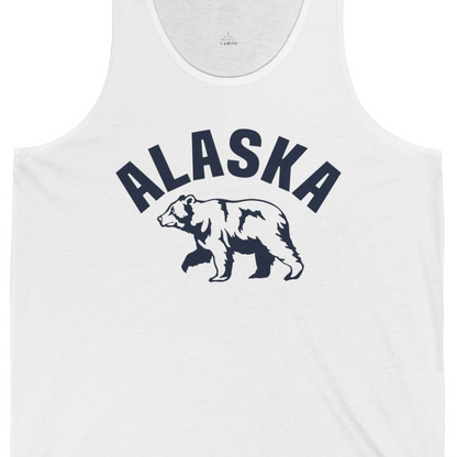 Alaska Bear Silhouette Wildlife Shirt Tank Top – White – Alaska Cruise Shirts Close Up