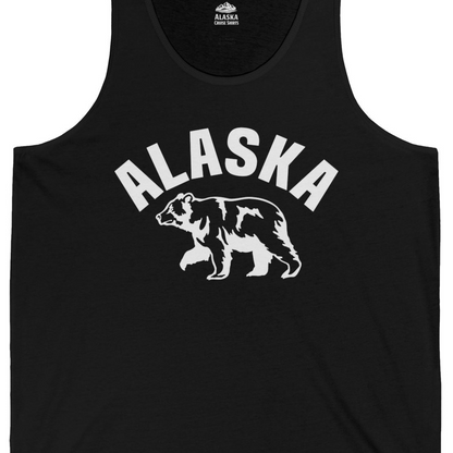 Alaska Bear Silhouette Wildlife Shirt Tank Top – Black – Alaska Cruise Shirts Close Up