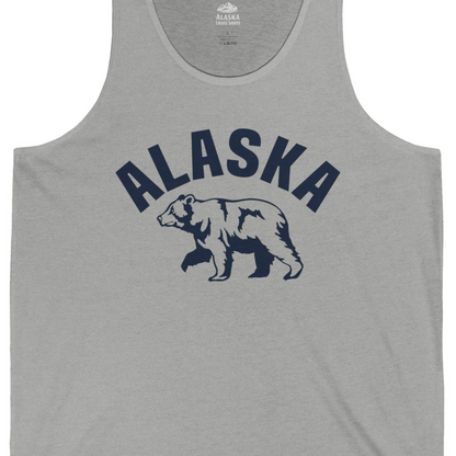 Alaska Bear Silhouette Wildlife Shirt Tank Top – Athletic Heather – Alaska Cruise Shirts Close Up