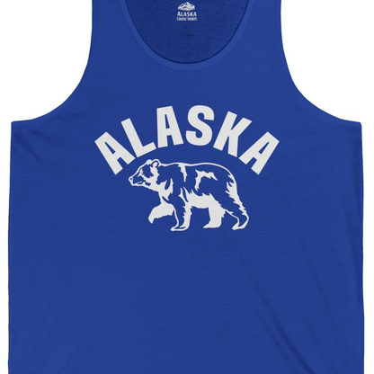 Alaska Bear Silhouette Wildlife Shirt Tank Top – True Royal – Alaska Cruise Shirts Close Up