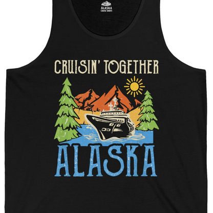 Alaska Cruise Adventure Nature Landscape Retro Family Shirt — Tank Top Tank Top – Black – Alaska Cruise Shirts Close Up