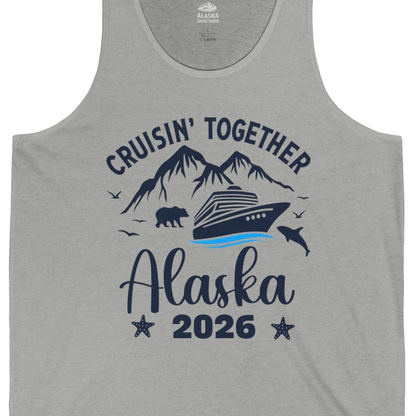 Alaska Cruise Adventure 2026 Shirt Tank Top – Athletic Heather – Alaska Cruise Shirts Close Up