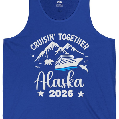 Alaska Cruise Adventure 2026 Shirt Tank Top – True Royal – Alaska Cruise Shirts Close Up