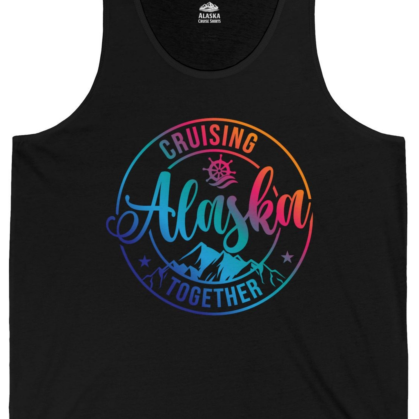 Cruising Alaska Together Shirt Tank Top – Black – Alaska Cruise Shirts Close Up
