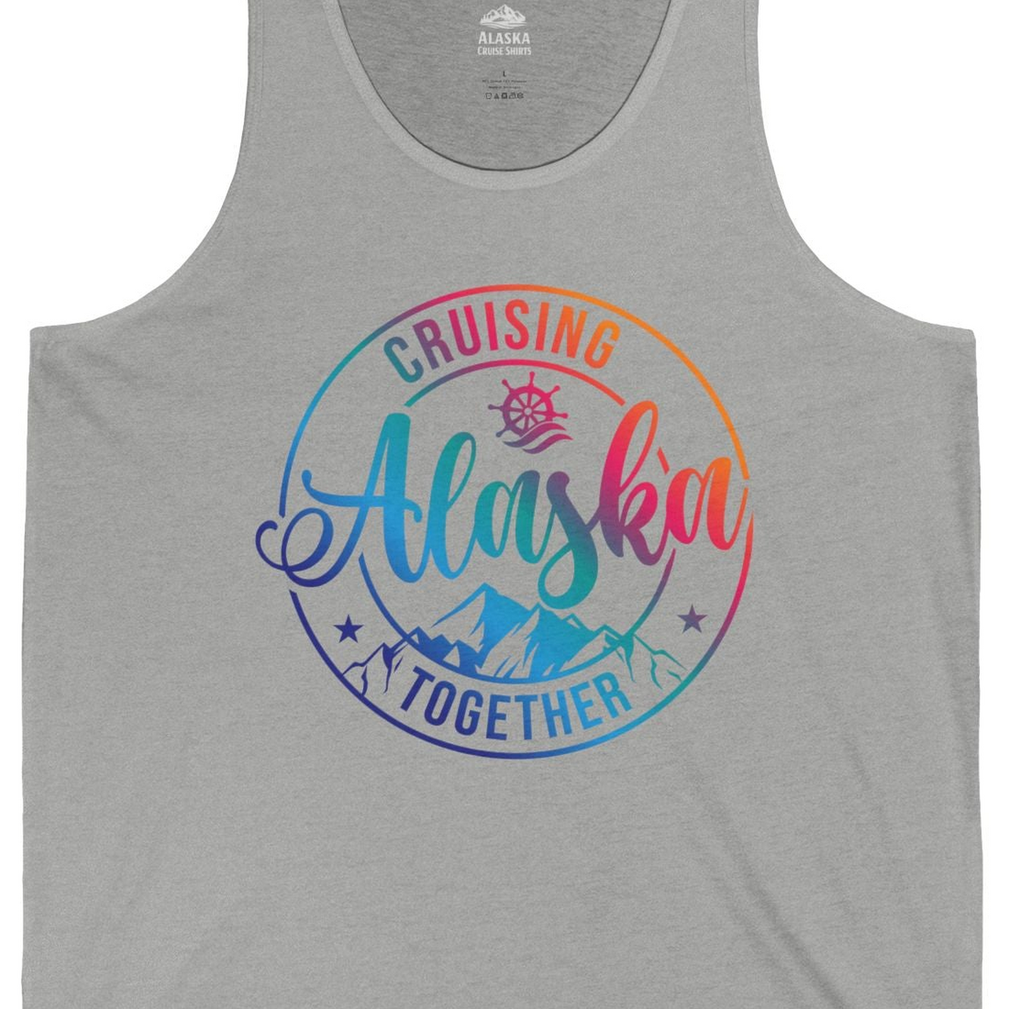 Cruising Alaska Together Shirt Tank Top – Athletic Heather – Alaska Cruise Shirts Close Up