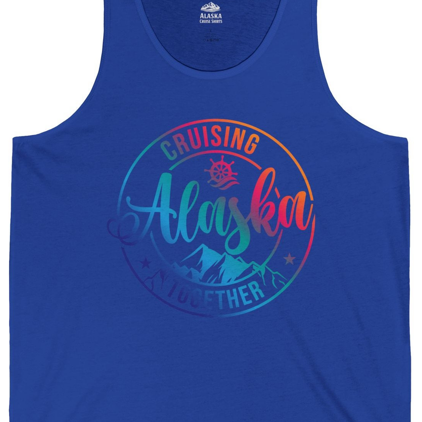 Cruising Alaska Together Shirt Tank Top – True Royal – Alaska Cruise Shirts Close Up