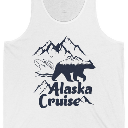 Alaska Cruise Shirt Tank Top – White – Alaska Cruise Shirts Close Up
