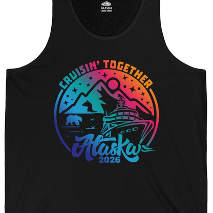 Alaska Cruise Adventure Mountains Wildlife Retro Family Group Shirt 2026 — Tank Top Tank Top – Black – Alaska Cruise Shirts Close Up