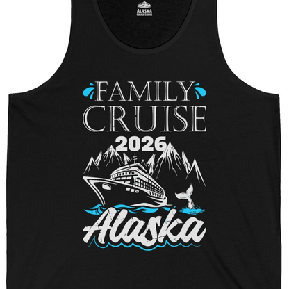 Alaska Family Cruise Shirt Tank Top – Black – Alaska Cruise Shirts Close Up