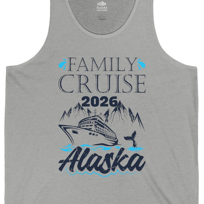 Alaska Family Cruise Shirt Tank Top – Athletic Heather – Alaska Cruise Shirts Close Up