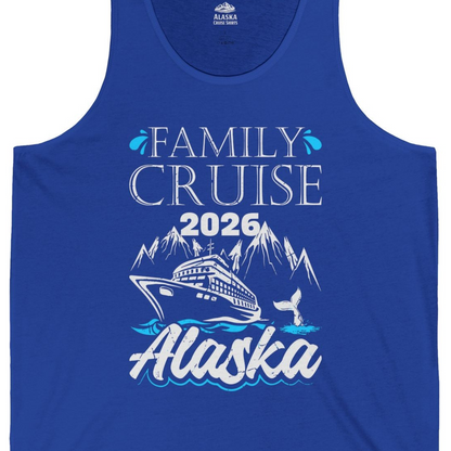 Alaska Family Cruise Shirt Tank Top – True Royal – Alaska Cruise Shirts Close Up
