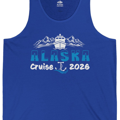 Alaska Cruise 2026 Shirt Tank Top – True Royal – Alaska Cruise Shirts Close Up