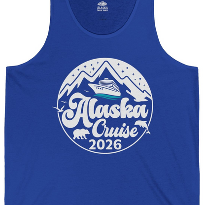 Alaska Cruise 2026 Shirt Tank Top – True Royal – Alaska Cruise Shirts Close Up