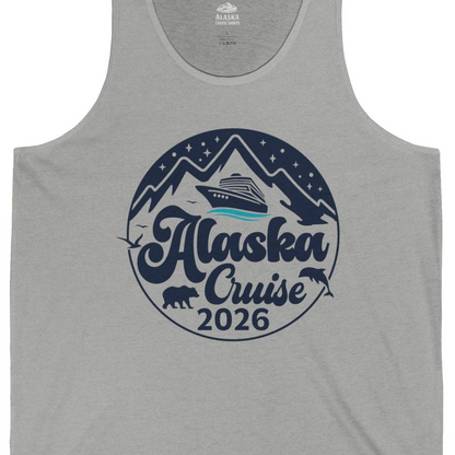 Alaska Cruise 2026 Shirt Tank Top – Athletic Heather – Alaska Cruise Shirts Close Up