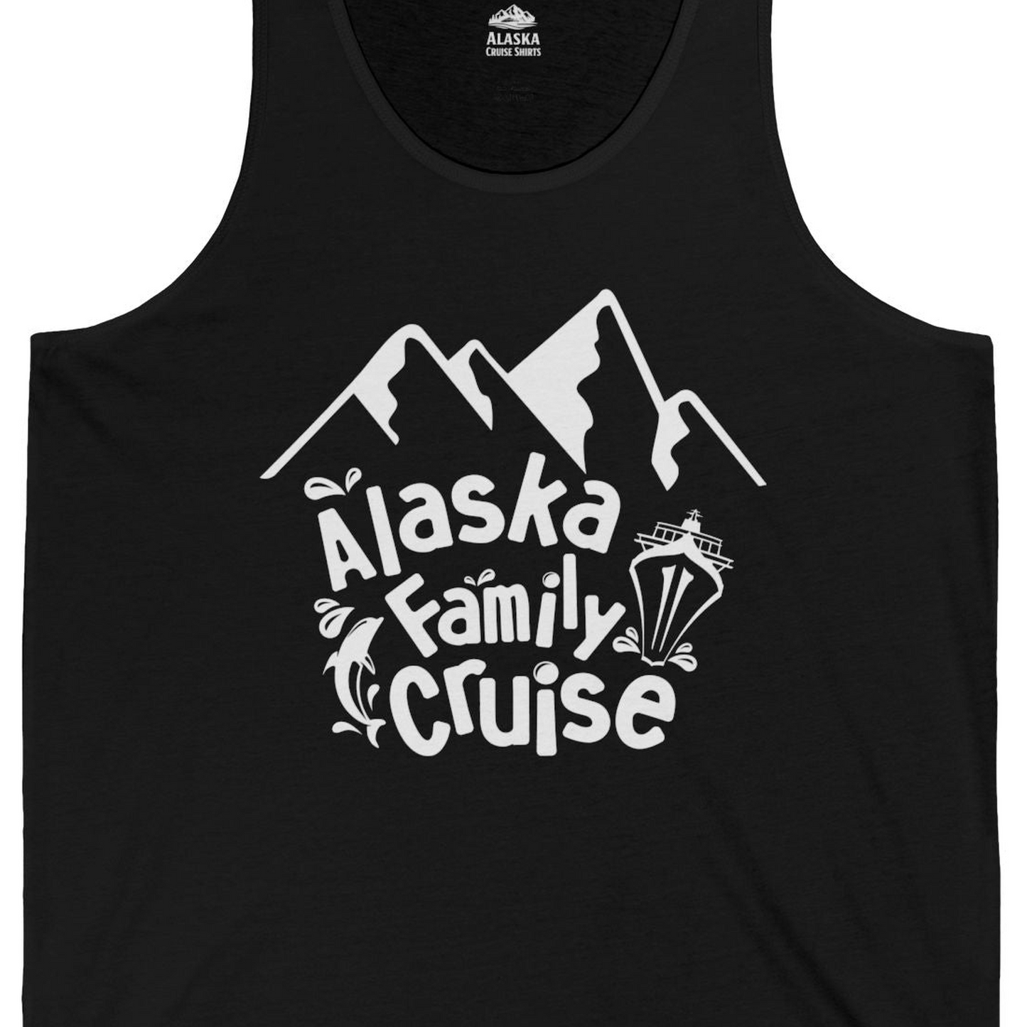 Alaska Family Cruise Adventure Shirt Tank Top – Black – Alaska Cruise Shirts Close Up
