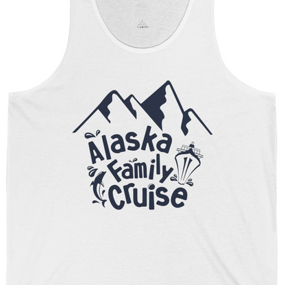 Alaska Family Cruise Adventure Shirt Tank Top – White – Alaska Cruise Shirts Close Up