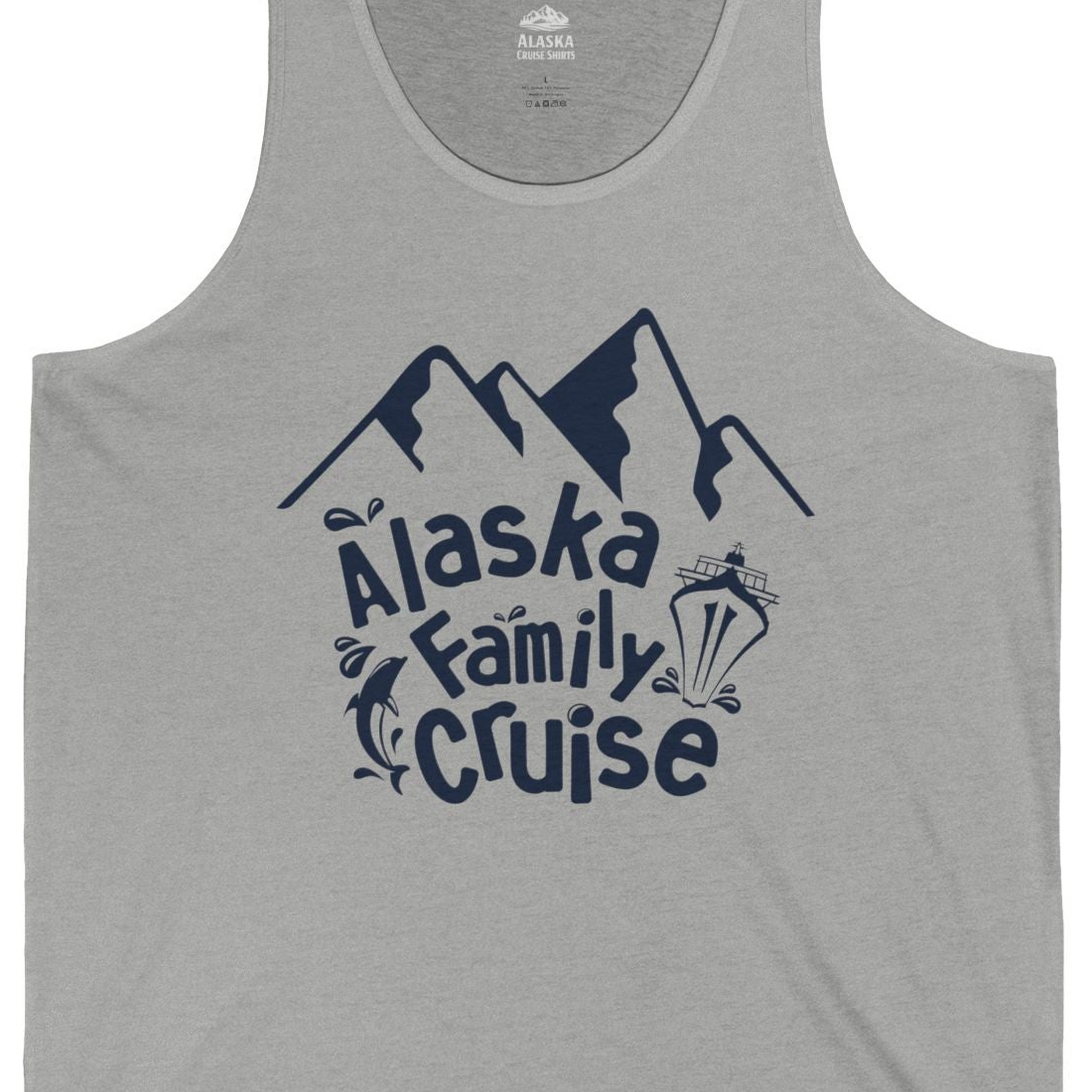 Alaska Family Cruise Adventure Shirt Tank Top – Athletic Heather – Alaska Cruise Shirts Close Up