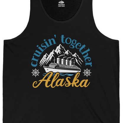 Alaska Cruise Adventure Shirt Tank Top – Black – Alaska Cruise Shirts Close Up