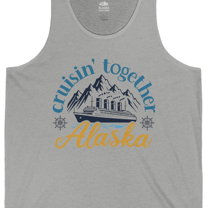 Alaska Cruise Adventure Shirt Tank Top – Athletic Heather – Alaska Cruise Shirts Close Up