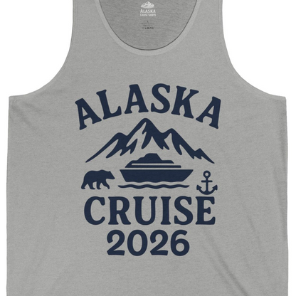 Alaska Cruise 2026 Shirt Tank Top – Athletic Heather – Alaska Cruise Shirts Close Up