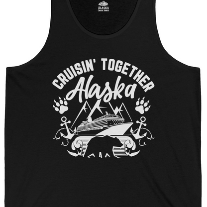 Alaska Cruise Adventure Shirt Tank Top – Black – Alaska Cruise Shirts Close Up