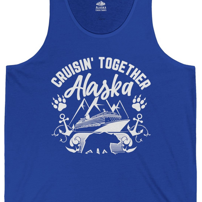Alaska Cruise Adventure Shirt Tank Top – True Royal – Alaska Cruise Shirts Close Up