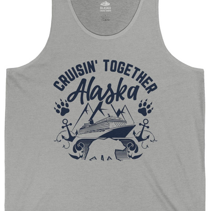 Alaska Cruise Adventure Shirt Tank Top – Athletic Heather – Alaska Cruise Shirts Close Up