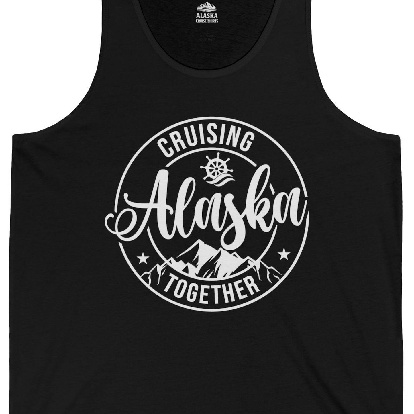 Cruising Alaska Together Shirt Tank Top – Black – Alaska Cruise Shirts Close Up