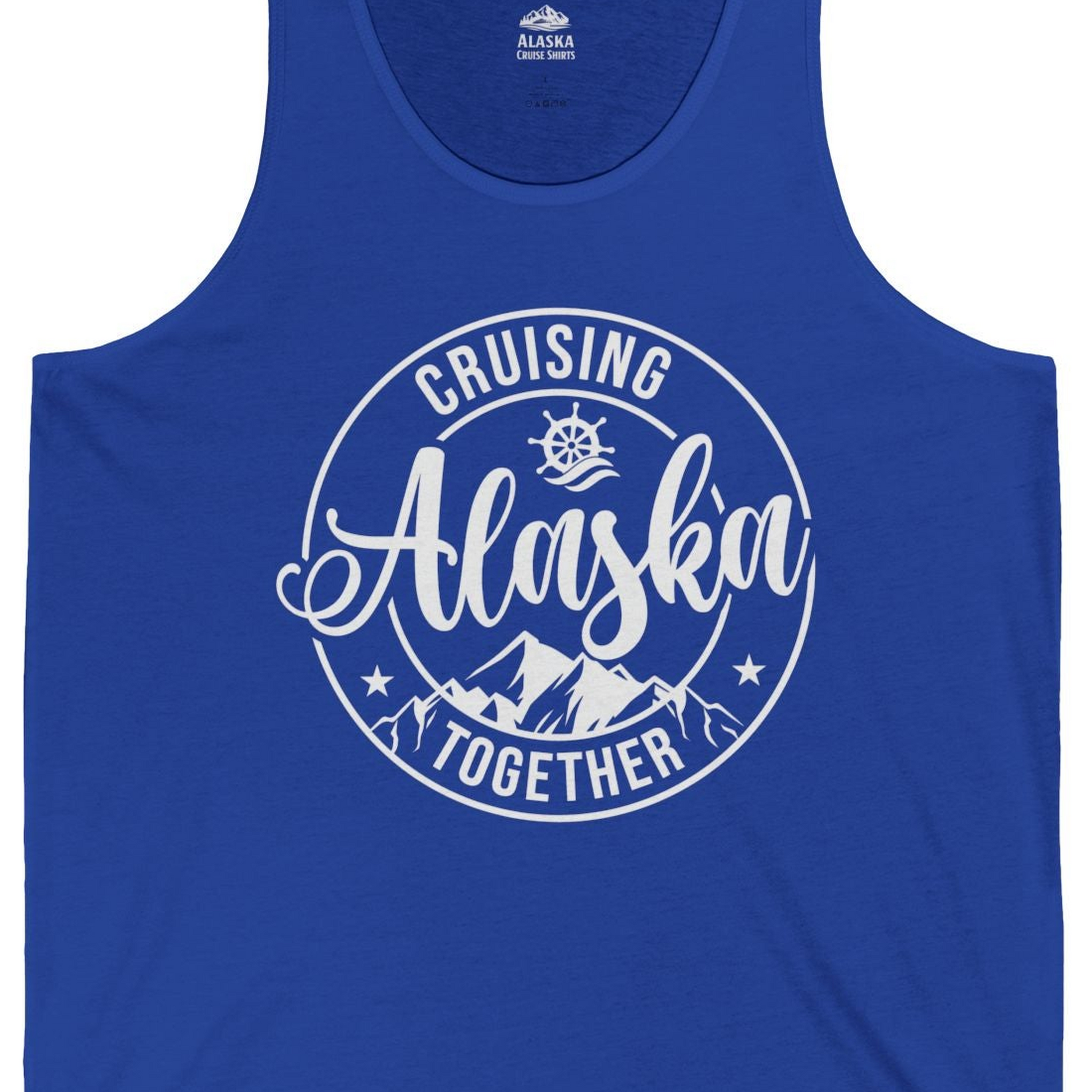 Cruising Alaska Together Shirt Tank Top – True Royal – Alaska Cruise Shirts Close Up