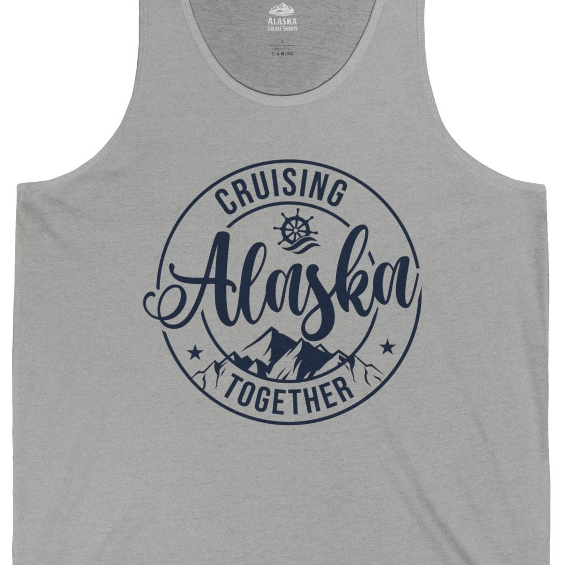 Cruising Alaska Together Shirt Tank Top – Athletic Heather – Alaska Cruise Shirts Close Up