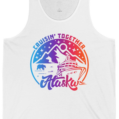 Alaska Cruise Shirt Tank Top – White – Alaska Cruise Shirts Close Up