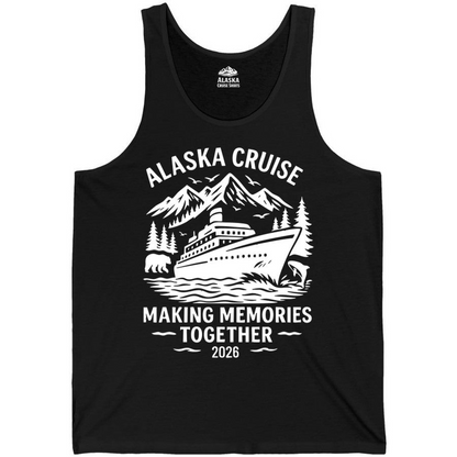 Alaska Cruise Shirt Tank Top – Black – Alaska Cruise Shirts Close Up