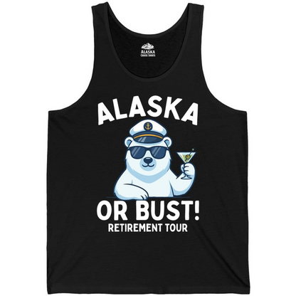 Alaska Retirement Cruise Shirt Tank Top – Black – Alaska Cruise Shirts Close Up