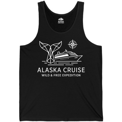 Alaska Cruise Shirt Tank Top – Black – Alaska Cruise Shirts Close Up