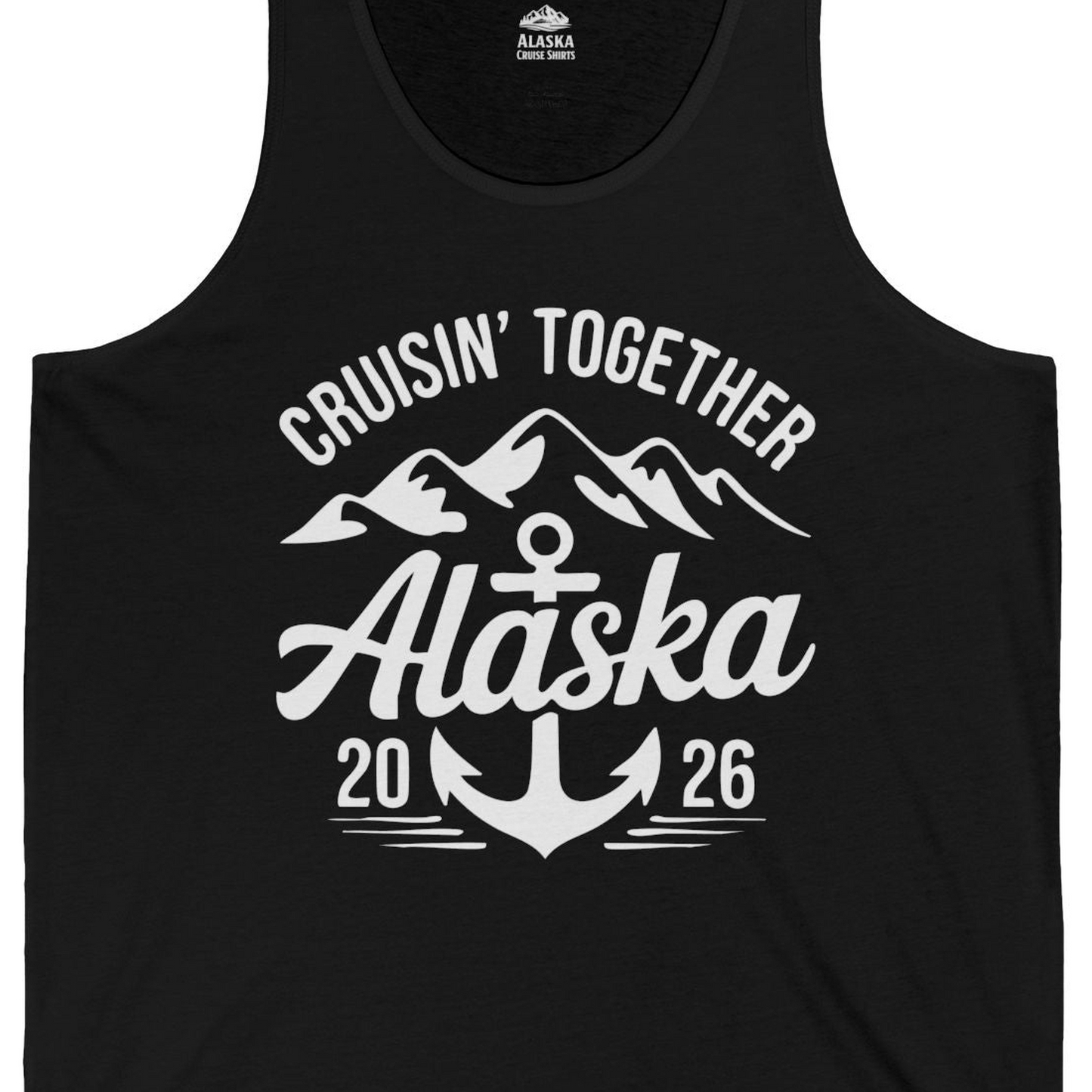 Alaska Cruise Shirt Tank Top – Black – Alaska Cruise Shirts Close Up