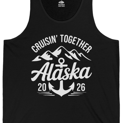 Alaska Cruise Shirt Tank Top – Black – Alaska Cruise Shirts Close Up