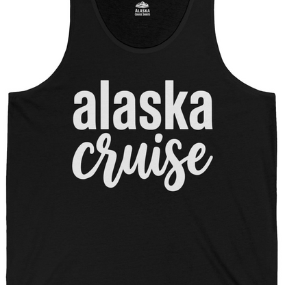 Bold Alaska Cruise Typography Shirt for Vacation Memories — Tank Top Tank Top – Black – Alaska Cruise Shirts Close Up