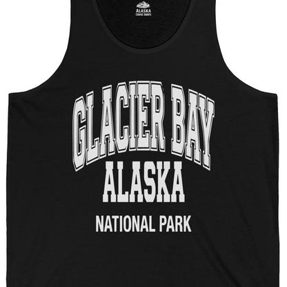Glacier Bay Alaska National Park Classic Souvenir T-Shirt — Tank Top Tank Top – Black – Alaska Cruise Shirts Close Up